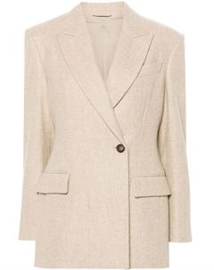 Фактурный пиджак, нейтральный цвет Brunello cucinelli