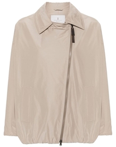 Пуховик с косой молнией, нейтральный цвет Brunello cucinelli