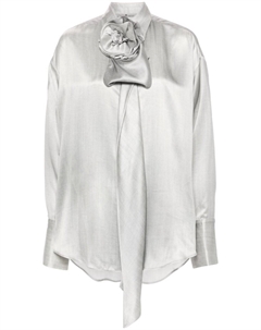 Шелковая рубашка с брошью, серый Ermanno scervino