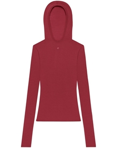 Courrèges худи фактурной вязки, красный Courreges