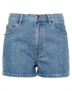 Джинсовые шорты с завышенной талией и стразами, синий Rotate birger christensen