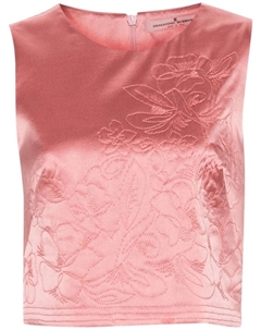 Топ с цветочной вышивкой, розовый Ermanno scervino