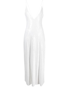 Шелковое платье миди Carina с пайетками, белый Khaite