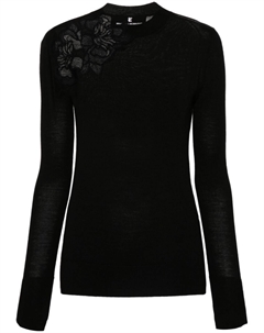 Свитер с кружевной аппликацией, черный Ermanno scervino