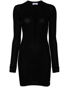 Мини-платье из трикотажного полотна в рубчик, черный The attico