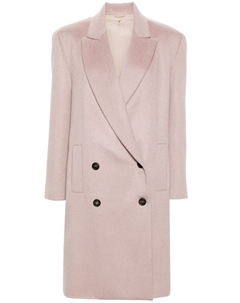 Двубортное кашемировое пальто, розовый Brunello cucinelli
