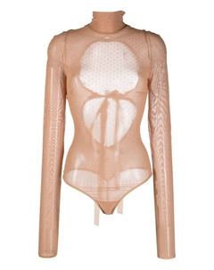 Сетчатый боди, украшенный кристаллами, нейтральный цвет Nensi dojaka