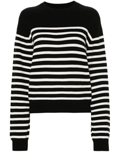 Полосатый джемпер с длинными рукавами, черный Khaite