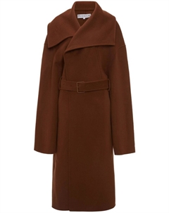 Шерстяное пальто с поясом, коричневый Jw anderson