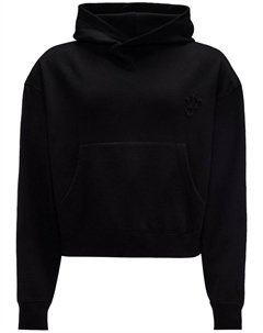Худи из органического хлопка с вышитым логотипом, черный Jw anderson