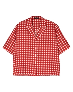Рубашка в клетку гингем с короткими рукавами, красный Joseph