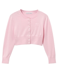 Укороченный кардиган с тисненым логотипом, розовый Alexander wang