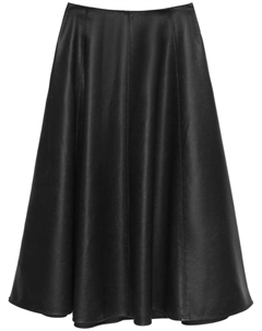 Кожаная юбка со складками, черный Msgm