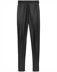 Кожаные легинсы скинни, черный Msgm