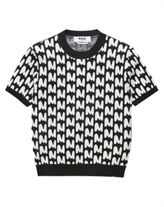 Рубашка с жаккардовым логотипом, черный Msgm