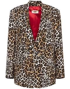 Блейзер с леопардовым принтом, коричневый Elisabetta franchi