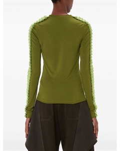 Топ с длинными рукавами и плиссировкой, зеленый Jw anderson