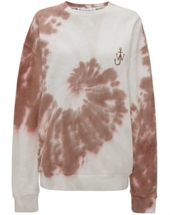 Толстовка из органического хлопка с принтом тай-дай, коричневый Jw anderson