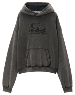 Худи с жаккардовым логотипом, серый Alexander wang