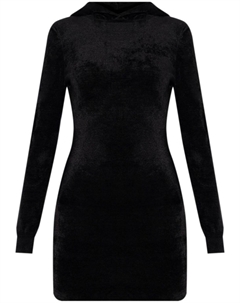 Мини-платье с капюшоном и тисненым логотипом, черный Alexander wang
