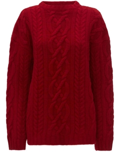 Джемпер с круглым вырезом, связанный косами, красный Jw anderson