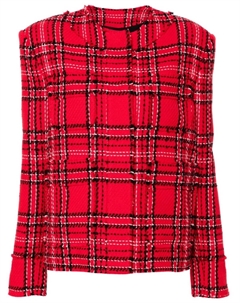 Клетчатый твидовый пиджак, красный Msgm