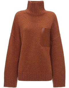 Джемпер в рубчик с логотипом, коричневый Jw anderson