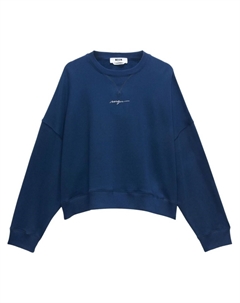 Толстовка с приспущенными плечами и логотипом, синий Msgm