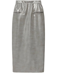 Глянцевая юбка макси, серый Msgm