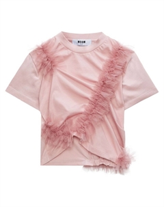 Футболка с оборками и сборками, розовый Msgm