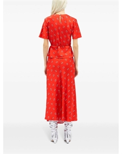 Блузка с графичным принтом и завязками, красный Msgm