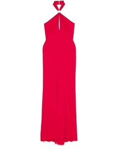 Платье макси из джерси с вырезом халтер, красный Elisabetta franchi