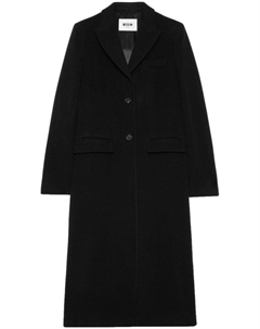 Пальто с зазубренными лацканами и застежкой на пуговицы, черный Msgm