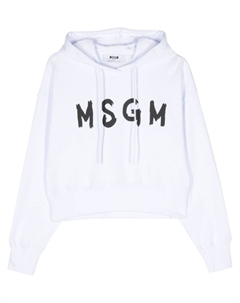 Хлопковая толстовка с логотипом, белый Msgm