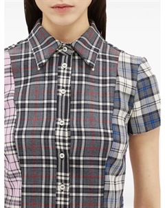 Клетчатая рубашка в технике пэчворк, черный Msgm