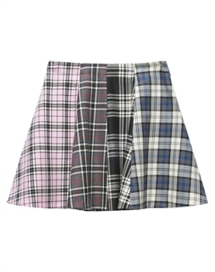 Мини-юбка с принтом в клетку в стиле пэчворк, розовый Msgm