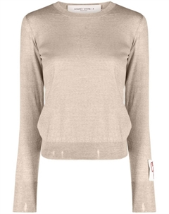 Джемпер тонкой вязки с эффектом потертости, нейтральный цвет Golden goose