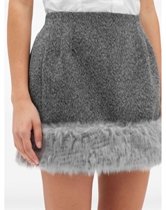 Мини-юбка с искусственным мехом, черный Msgm