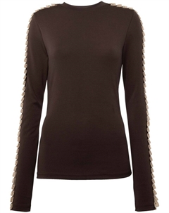 Топ с длинными рукавами и плиссировкой, коричневый Jw anderson