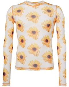 Полупрозрачный топ с цветочным принтом, белый Jw anderson