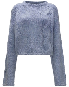 Укороченный свитер с косой вязкой, синий Jw anderson