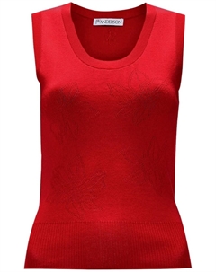 Жаккардовый топ с цветочным узором, красный Jw anderson