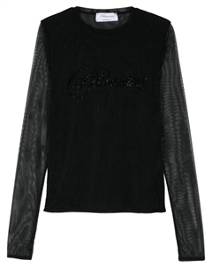 Футболка с логотипом из стразов, черный Blumarine