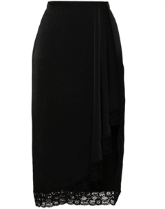 Юбка с асимметричными кружевными деталями, черный Blumarine