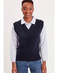 Вязаный свитер MIT V-AUSSCHNITT., цвет bleu marine Cache cache