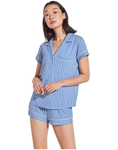 Пижама Gisele Printed - The Shortie Short, цвет Nordic Stripes Vista Blue/Ivory Eberjey