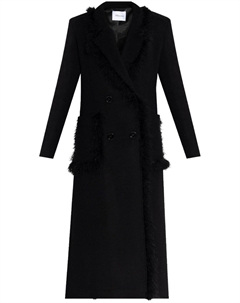 Пальто с отделкой из искусственного меха, черный Blumarine