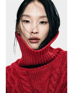 Джемпер вязанной вязки с воротником поло, красный H&m