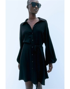 Платье блузка с объемными рукавами, черный H&m