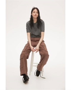 Широкие брюки карго, коричневый H&m